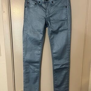 NWT rag & bone Metallic Blue Skinny Jeans